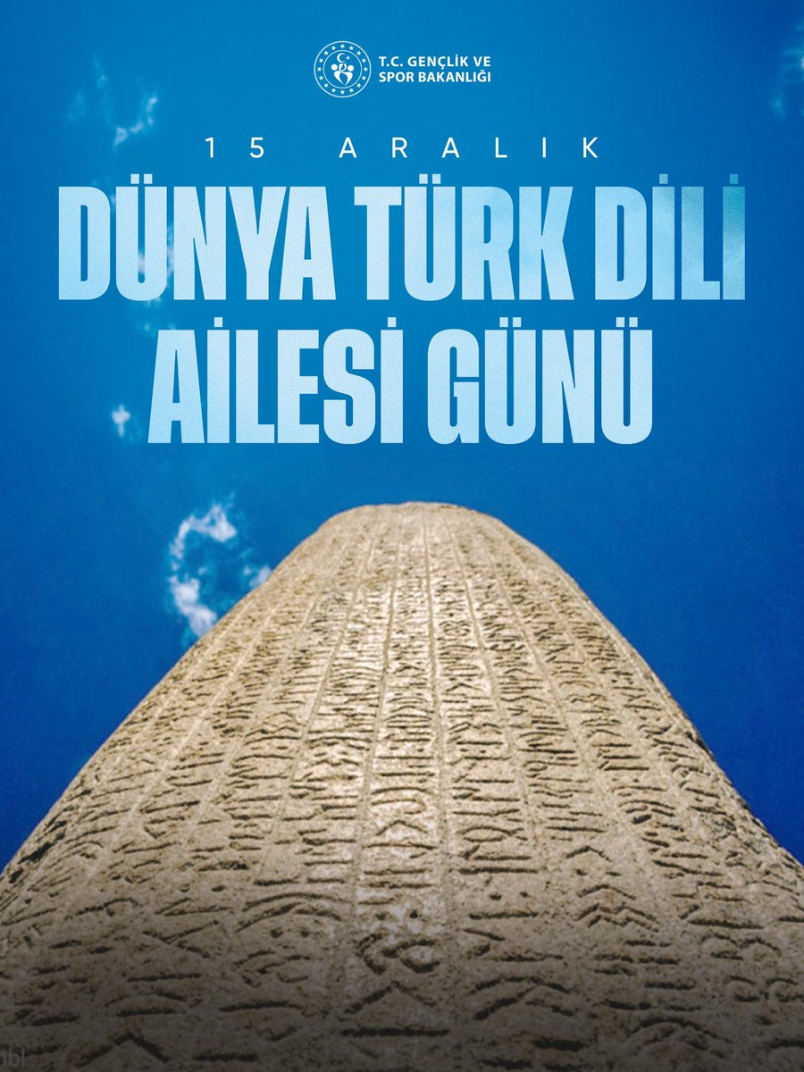 Üstte mavi gök çökmedikçe, altta yağız yer delinmedikçe; ilimiz, töremiz ve dilimiz birdir.

Dünya Türk Dili Ailesi Günü kutlu olsun. Birliğimiz ve dirliğimiz daim olsun.🇹🇷