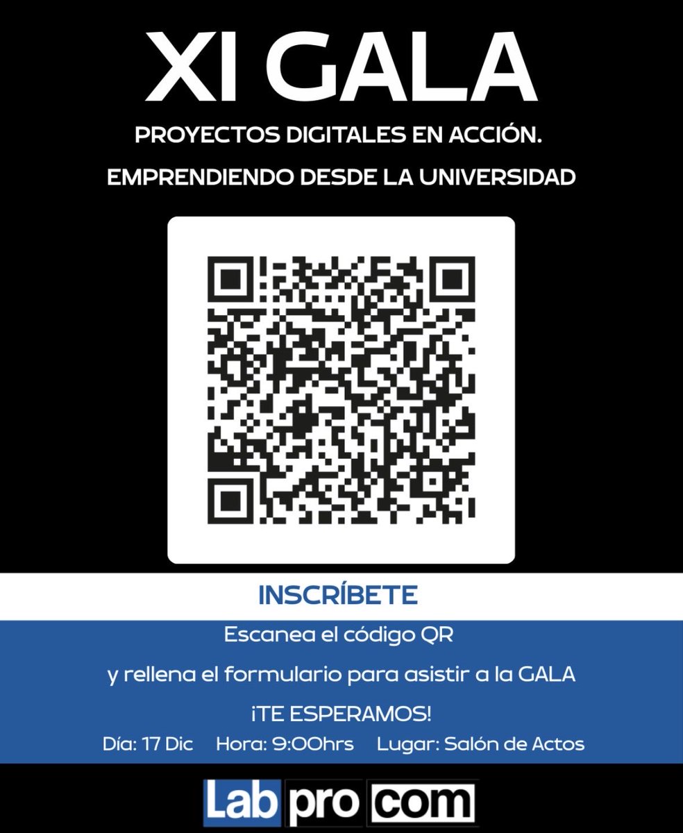 LabProCom's tweet image. Os esperamos el próximo 17 de diciembre en la Fcom en la XI Gala de Proyectos Digitales en Acción de la Universidad de Sevilla de Labprocom en el Salón de Actos a partir de las 09:00h. 

¡No te pierdas la inscripción! 

⏳Solo queda 2 días !
