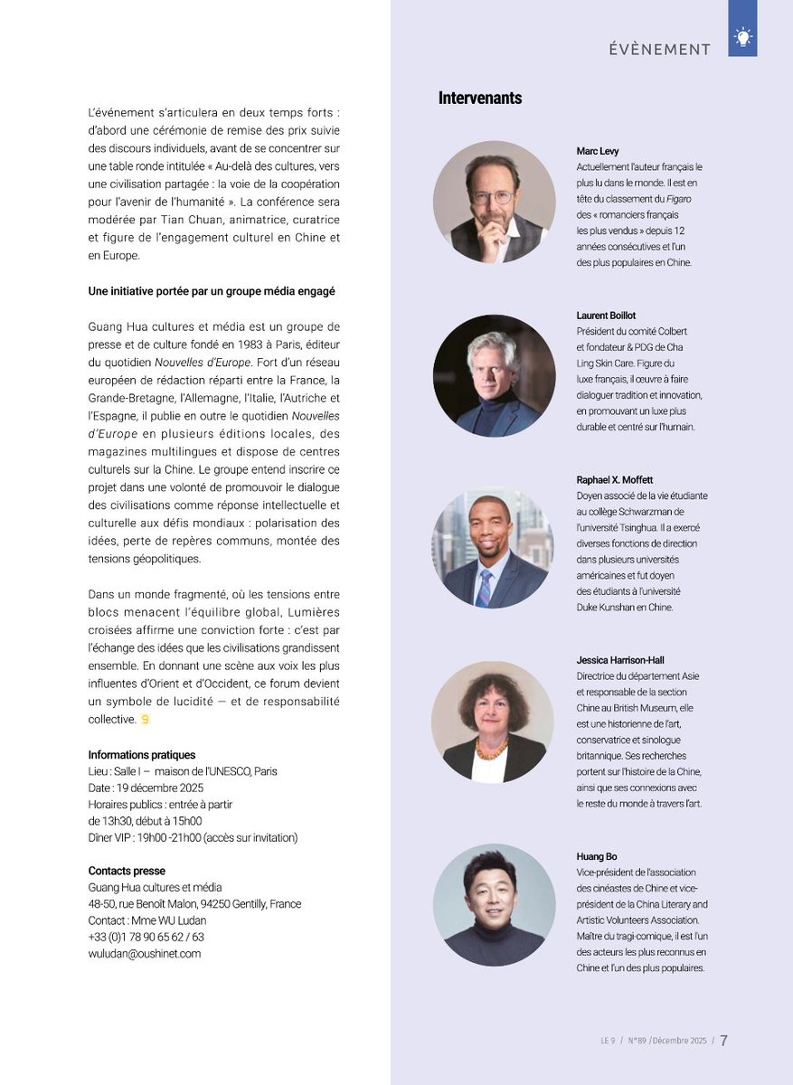 Le9Magazine's tweet image. Le numéro du 9 décembre est disponible ! Retrouvez notre article sur le forum sino-européen de l’UNESCO. La rédaction vous souhaite de joyeuses fêtes !