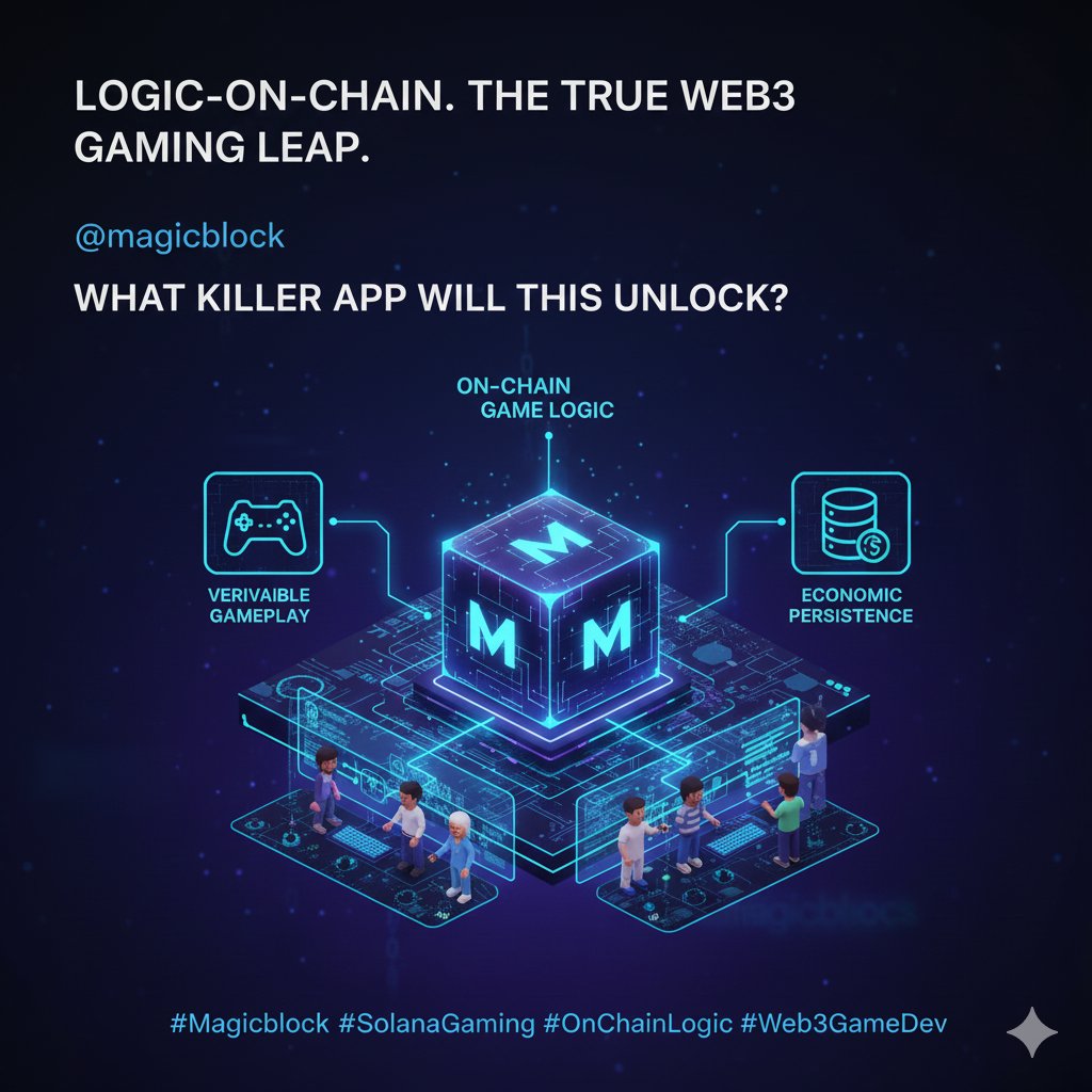 onchainajay's tweet photo. The dirty secret of on-chain gaming Most of the game still runs off-chain. The experience is tokenized, but the logic isn't decentralized. That's a huge problem.

If we want truly persistent, player-owned worlds, we need the core gameplay loops to live on the blockchain. And that's exactly where I see @magicblock making a massive difference.

They aren't trying to sell you the finished game; they're selling the developer superpowers needed to build them on Solana. Their foundational tooling is focused on one thing: making complex, on-chain game logic accessible.

Think less about trading JPEGs and more about:

Verifiable gameplay: Every action is transparent and auditable.
Economic persistence: True, decentralized player economies.
Developer ease: Abstracting away Solana's complexity.1
Magicblock is addressing the fundamental difficulty of building native Web3 games, paving the way for the next wave of immersive, trustless experiences.

The shift from asset-on-chain to logic-on-chain is the real leap. What's the killer app this tooling will unlock? 

#Magicblock #SolanaGaming