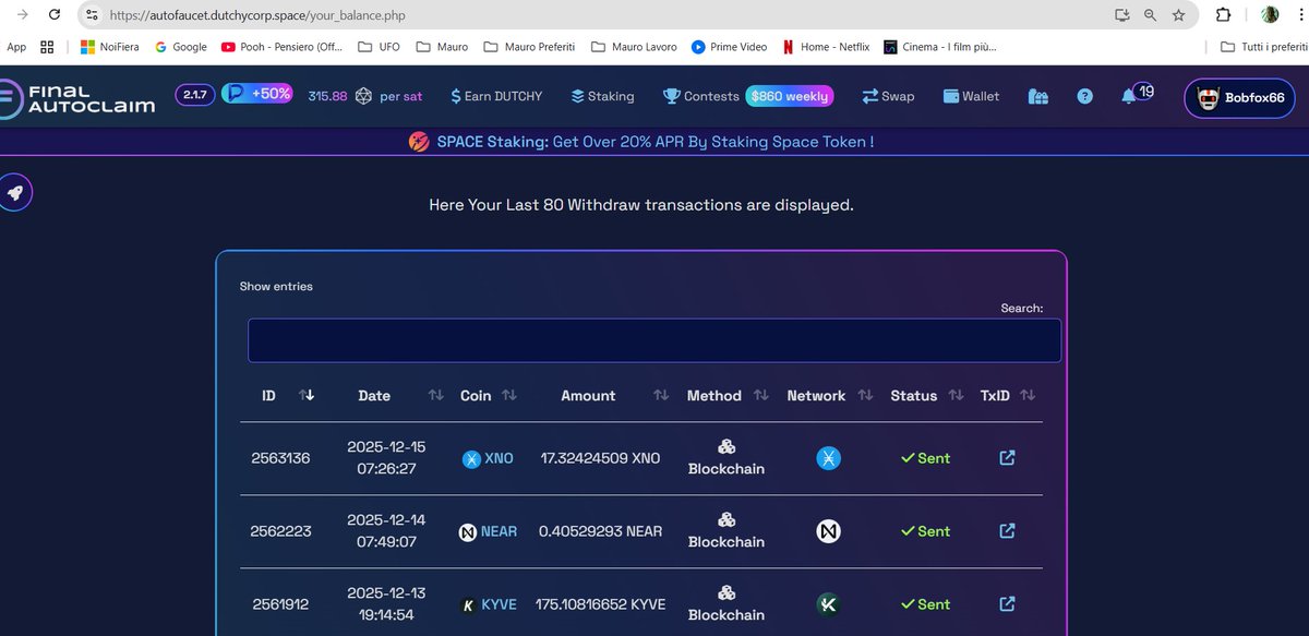 I usually withdraw from 5$ to 10 $ every month in my favorite Cryptocurrency $XNO or $NEAR, You earn small amount of crypto to watch, add or fill out Survey Thanks if you register with my ref Code
autofaucet.dutchycorp.space/?r=Bobfox66