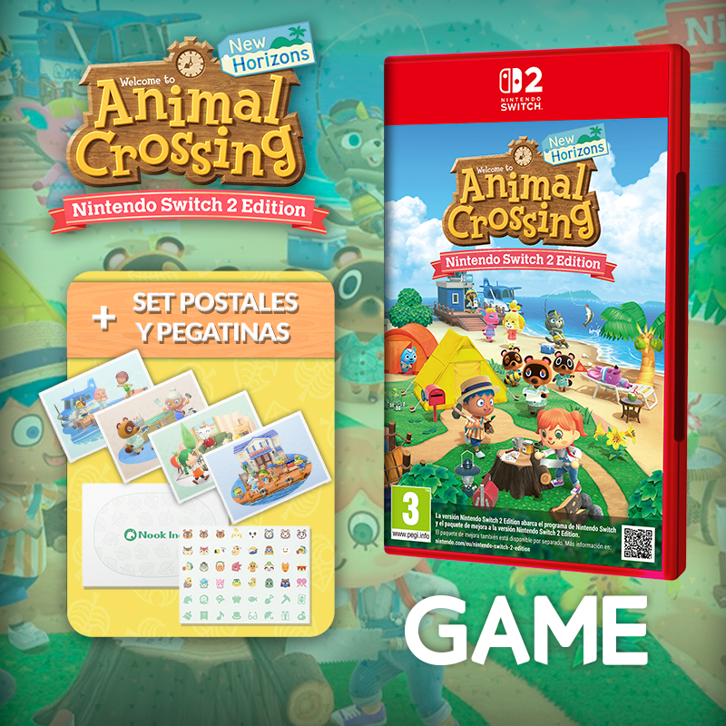 VideojuegosGAME's tweet photo. ¡Hora de acumular bayas y diseñar tu isla en Nintendo Switch 2!

Reserva Animal Crossing: New Horizons - Nintendo Switch 2 Edition en GAME y llévate un set de postales y pegatinas de regalo.