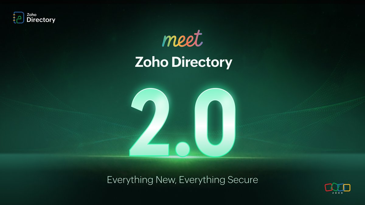 ZohoDirectory's tweet image. Meet the new Zoho Directory 🚀

Smarter user management, simpler network authentication, and stronger security—all in one place.

Want to know how it keeps your workforce secure? 
Read the blog 🔗 zurl.co/ucfIb

#ZohoDirectory #IAM #WorkforceIdentity