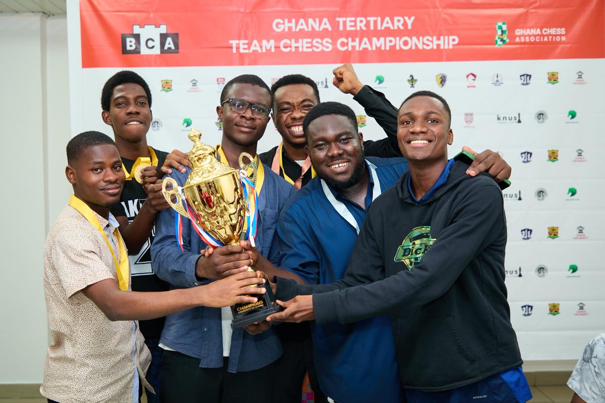 BrilliancyChess's tweet image. Previous Winners of the BCA Tertiary Team Chess Championship♟️🇬🇭

2022- @KNUSTChess 🏆
2023- @ug_chessclub 🏆
2024- @ug_chessclub 🏆
2025- ??

Will UG make it 3 in a row? 
Or will another institution rise to the occasion!