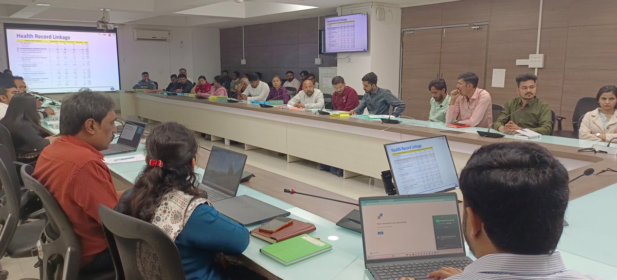 On 12/12/2025, under the capacity building of Ayushman Bharat Digital Mission Gandhinagar, training was organized with District Hospitals of Gandhinagar, Rajkot and Bhavnagar Regional under the guidance and leadership of the Hon.Commissioner Health-Rural &amp; Mission Director,NHM.