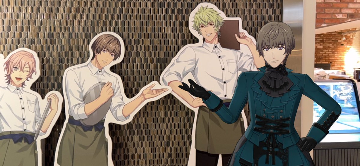 お互いを紹介し合う鳳瑛二さんたち(訳:スイパラ行ってきました)