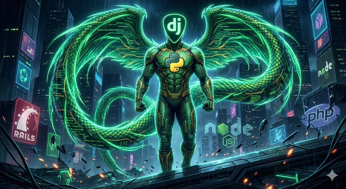 iam_ompandey's tweet image. Django doesn’t just build backends.

It rules them. 🐍🔥

Powered by Python.

Built for speed, scale, and domination.

If the backend is a battlefield, Django is the hero everyone fears.

#Python #Django #DjangoFramework #PythonDeveloper #BackendDevelopment #WebDevelopment