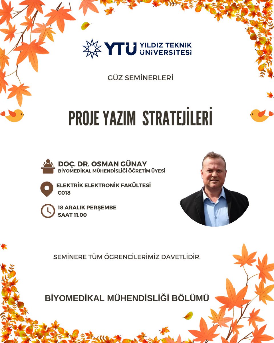 YTÜ Biyomedikal Mühendisliği Bölümü tweet media