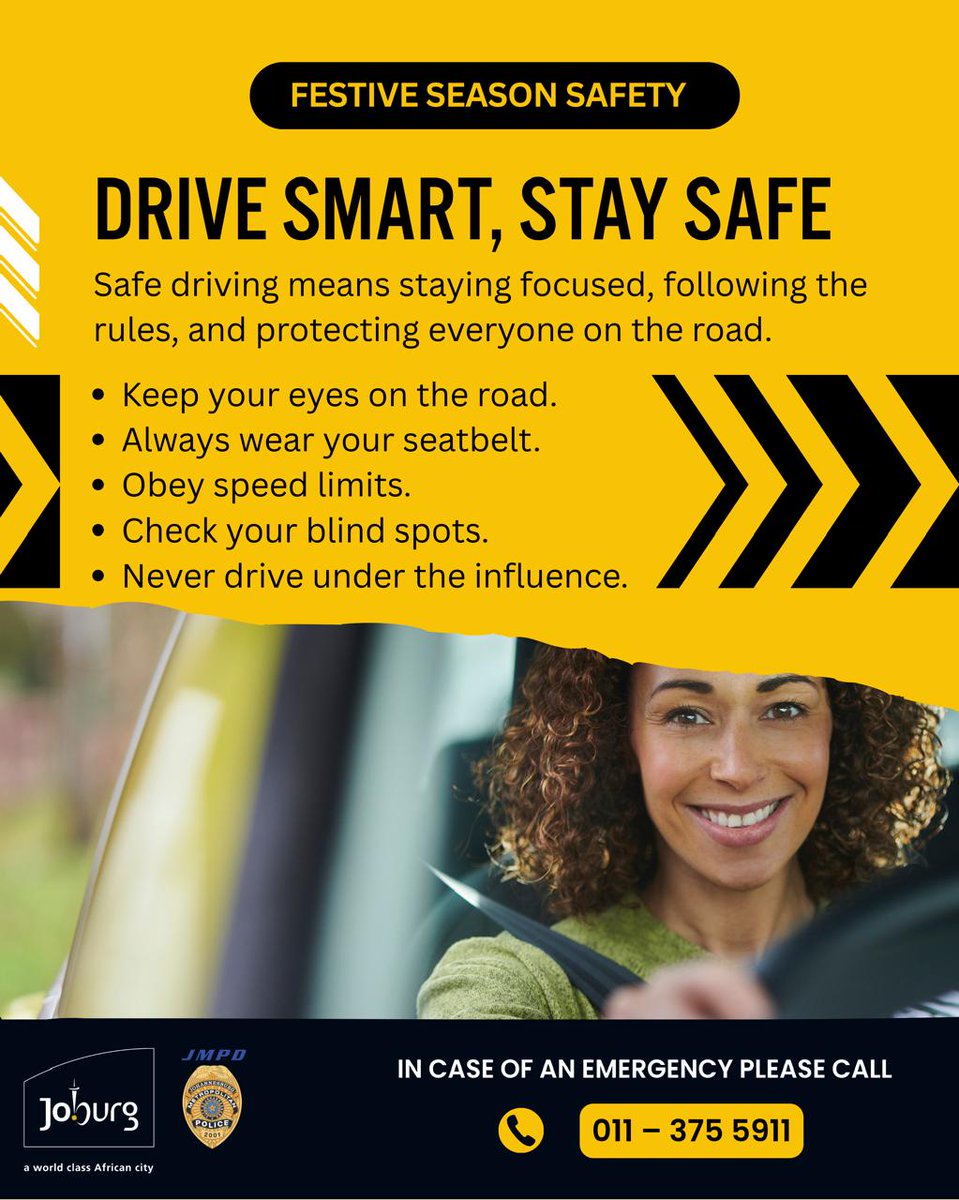 MEDIA STATEMENT 
FOR IMMEDIATE RELEASE

15 DECEMBER 2025

173 MOTORISTS ARRESTED FOR DRUNK DRIVING IN ONE WEEK AS PART OF TSHELA THUPA OPERATIONS

The Johannesburg Metropolitan Police Department (JMPD) is deeply concerned to announce the arrest of 173 motorists for Driving Under