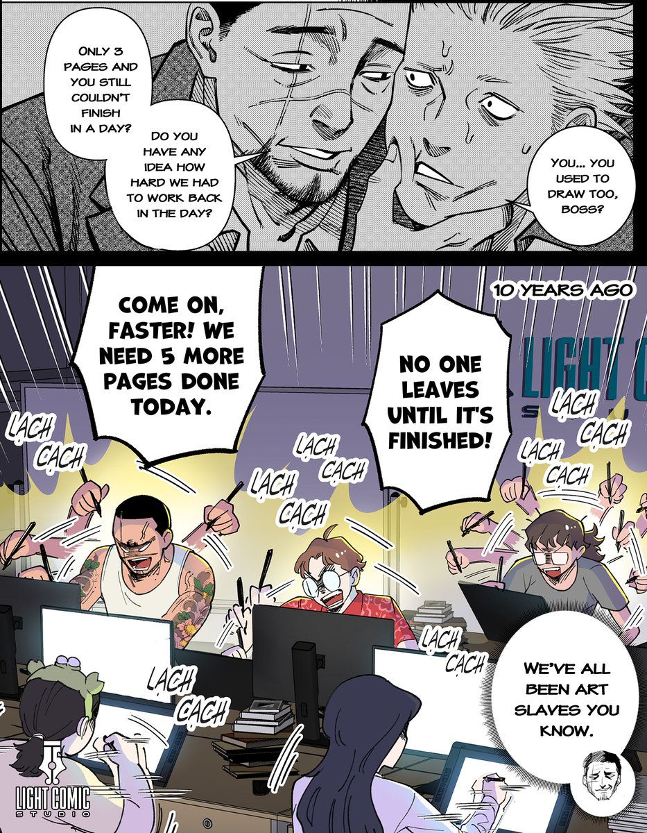 lightcomicvn's tweet photo. Every artist has suffered. Some just grew up to become your boss 🗣️🗣️🗣️
-----------------------
#artistsoninstagram #FunnyArt #art #manga #lightcomicstudio https://t.co/lF4QekK7tb