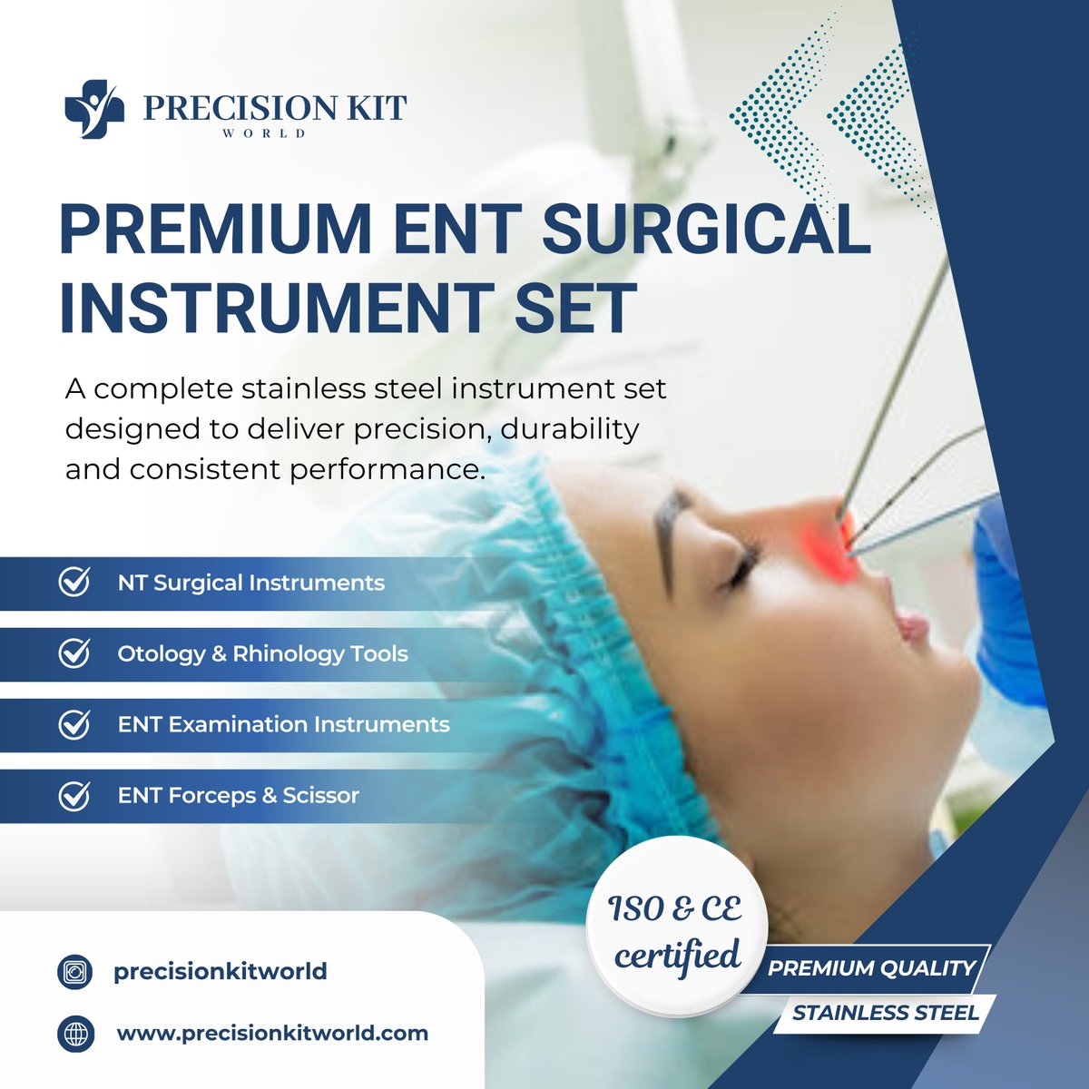 WorldKit7001's tweet image. Premium ENT Surgical Instrument Set crafted for precision, durability, and professional ENT procedures.
Ideal for hospitals, clinics, and ENT specialists.
Explore now → precisionkitworld.com
#ENTSurgicalInstruments #ENTTools #MedicalEquipment #PrecisionKitWorld