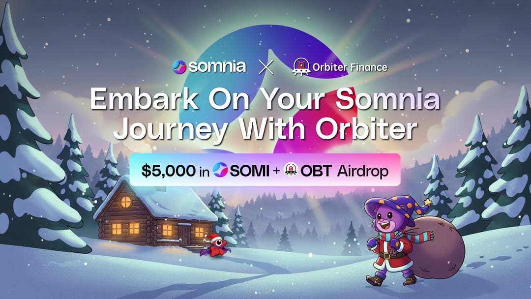 SomniaEco's tweet photo. Orbiter brings crosschain users to Somnia.

Bridge assets, climb the leaderboard, and earn your share of $5,000 in $SOMI.
The more you bridge, the higher you rank.

Powered by @Orbiter_Finance
Built for Somniacs who actually move onchain. https://t.co/aSd5tLqexG