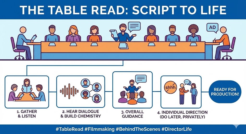 Times_of_Cinema's tweet photo. 🚨Ready for the table read? 🎭 It's when actors first read the script aloud together! Great for overall vibes and chemistry building, like the cast of Knives Out! Keep individual notes private later! 🤫
#TableRead #FilmmakingFun #BehindTheScenes https://t.co/Db9obtb0Ug