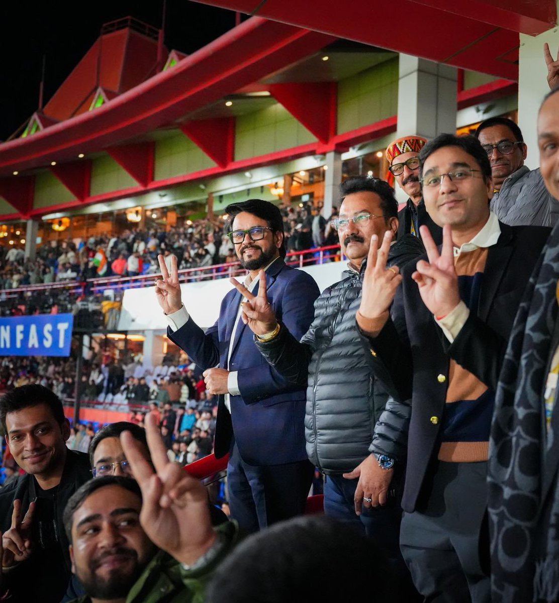 ianuragthakur's tweet photo. The enthusiasm was so high on the ground and in the pavilion that the shivering cold from the snow-capped Dhauladhar peaks seemed to have taken a back seat. https://t.co/2988kQillC