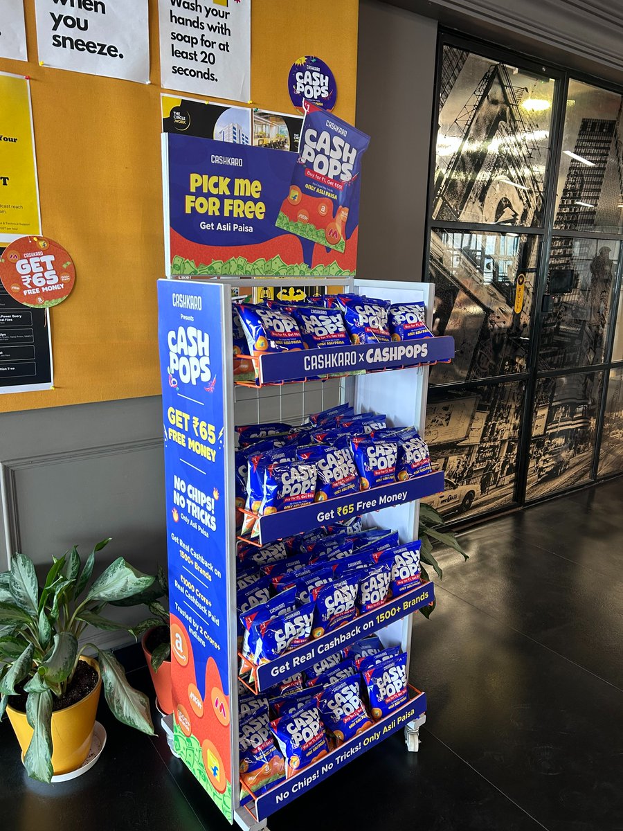 Swats26's tweet photo. #CashPops by @Cashkarocom are popping up across co-working spaces in #Gurgaon.
Spot one, grab it, and get ₹65 instantly.
#NoChipsNoTricks only Asli Paisa. https://t.co/Bww4u9tQM7
