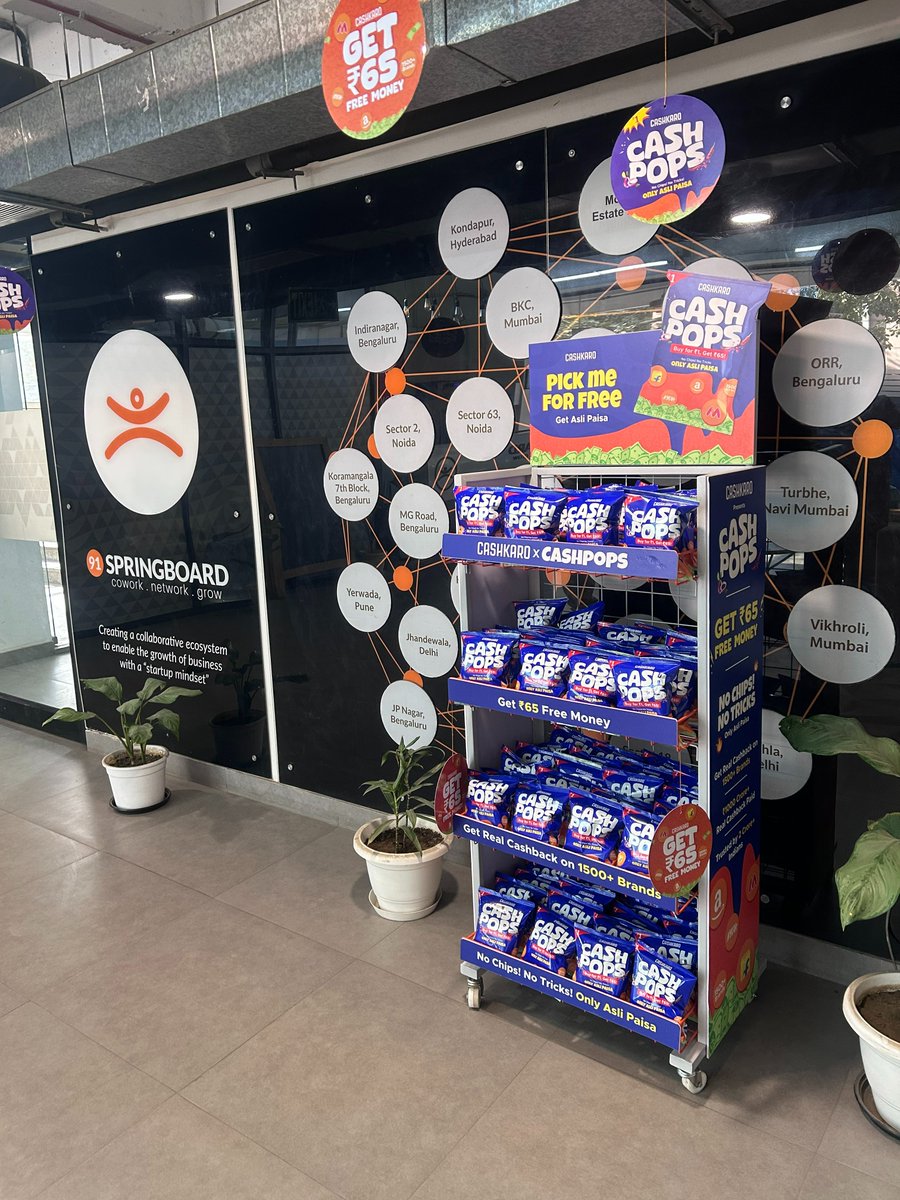 Swats26's tweet photo. #CashPops by @Cashkarocom are popping up across co-working spaces in #Gurgaon.
Spot one, grab it, and get ₹65 instantly.
#NoChipsNoTricks only Asli Paisa. https://t.co/Bww4u9tQM7