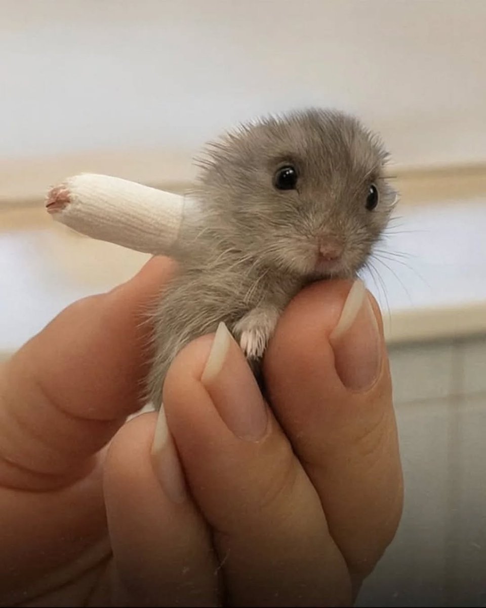 AcervoCharts's tweet photo. Hamster recebe o menor gesso do mundo após fraturar patinha. https://t.co/x42BKhX17V