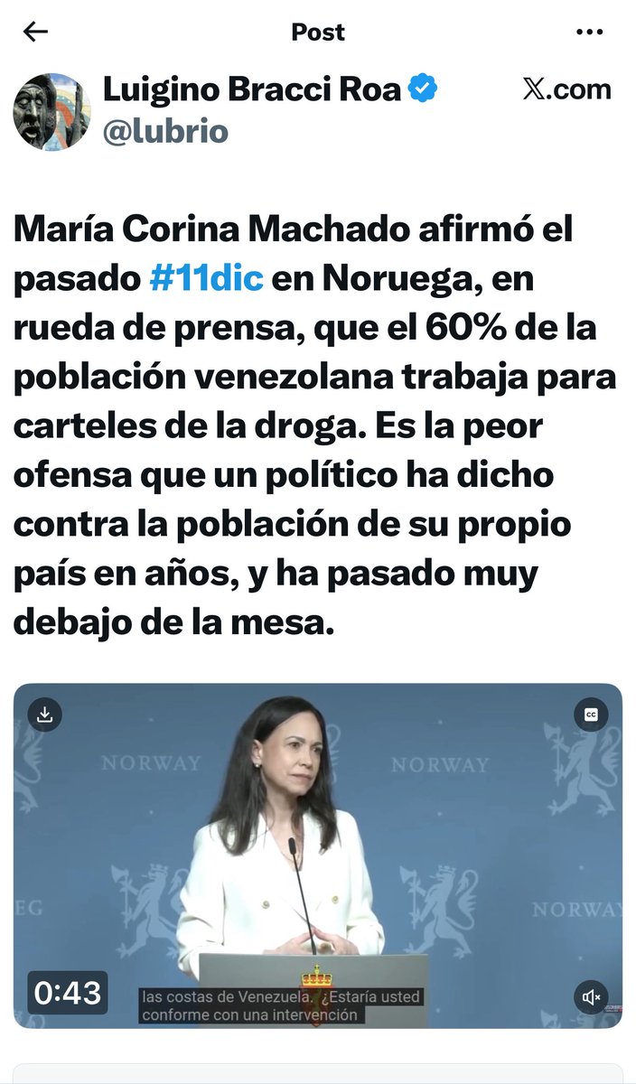 Lo que dice el motolito <a href="/lubrio/">Luigino Bracci Roa</a> que dijo, y lo que en realidad dijo:
“Tenemos a la guerrilla colombiana, los carteles de la droga, que han tomado el control del 60% de nuestra población y que no solo están involucrados en el narcotráfico, sino también en la trata de personas y en