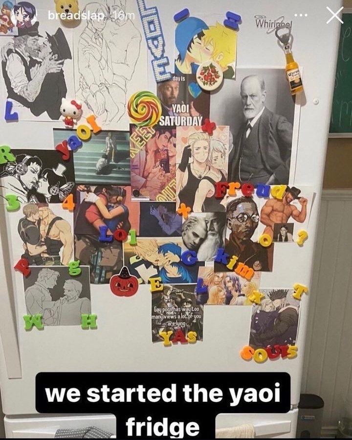 wwxwashere's tweet image. tell me something you’d add to the yaoi fridge