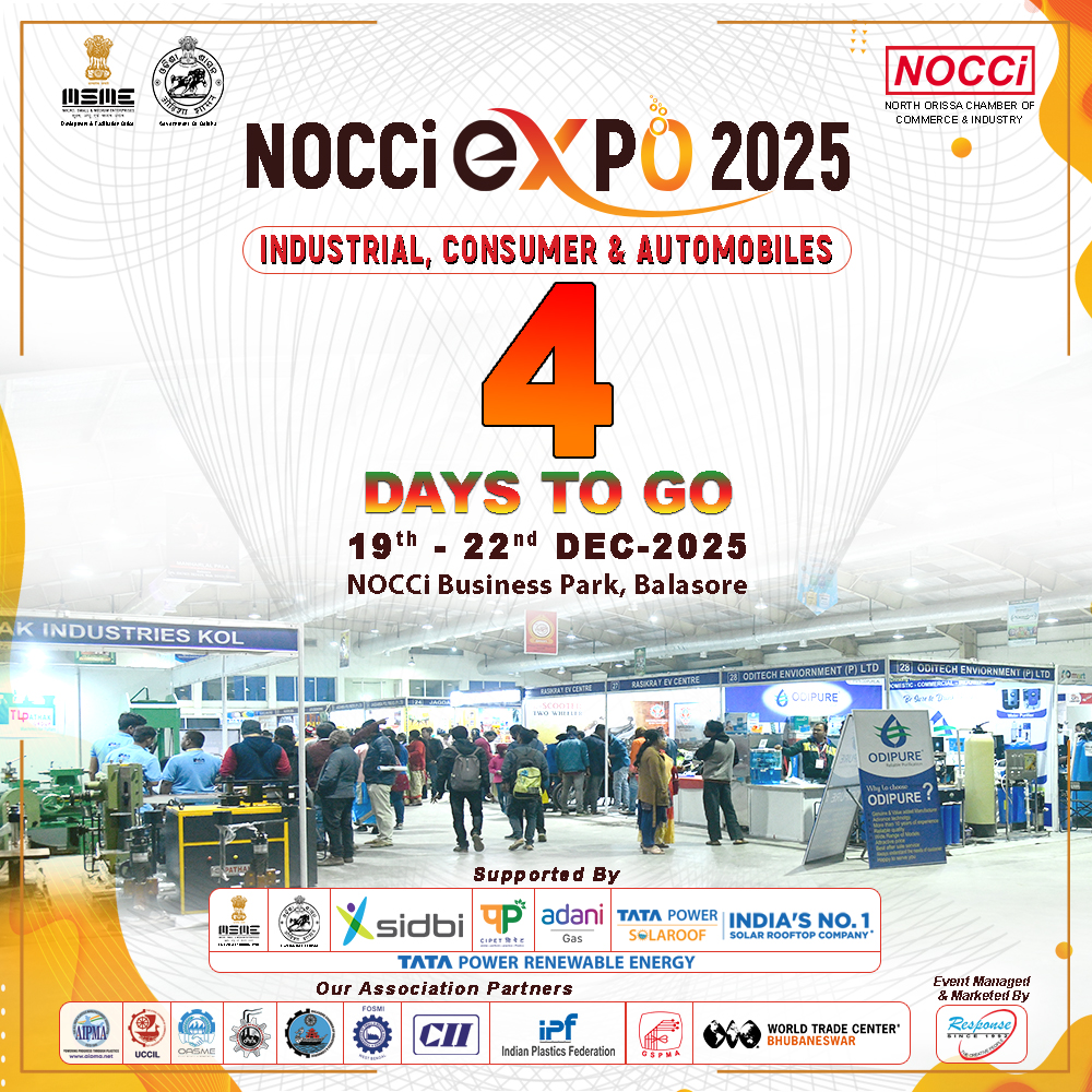 Just 4 days to go! ✨
Gear up for the Nocci Industrial Consumer &amp; Auto Expo 2025 – where innovation meets excellence.

📅 Dates: 19th, 20th, 21st, &amp; 22nd December
📍 Venue: Nocci Business Park, Balasore

#nocciexpo2025
#industrial #consumer #auto #CulturalProgramme
#balasore