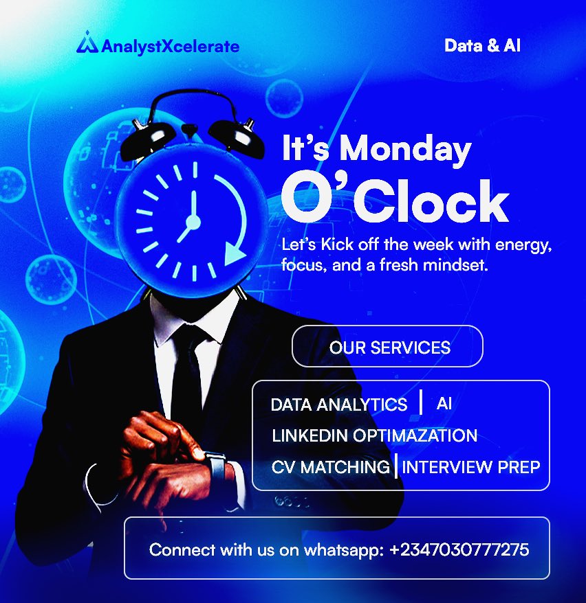 analystxcel's tweet photo. It’s Monday again, connect with us on WhatsApp : +234 703 077 7275 
Let’s help you have a stress free week. https://t.co/Pt4g9lqVPT