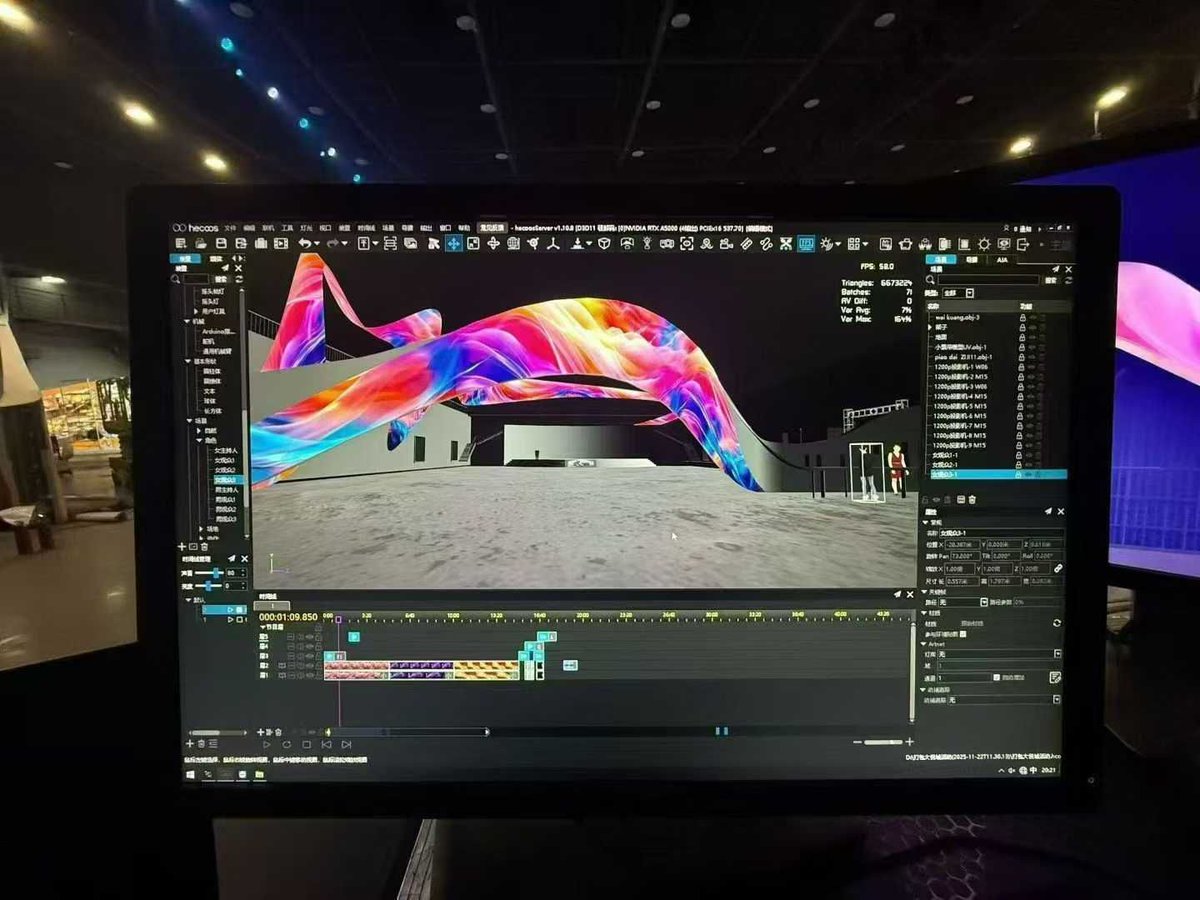 lrun17501's tweet image. What you see is what you get ✔️ , from the virtual simulation of Hecoos Studio to the perfect on-site projection mapping of Hecoos Server, we have brought precision to each pixel.
#hecoos #hecoosStudio  #ProjectionMapping #MediaServer #Simulation #Visualization #NodeulArtIsland