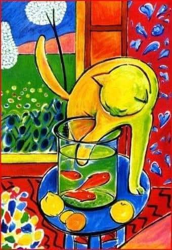 El #Cuadro del día: "El gato y los peces rojos" (1914), de Henri Matisse (1869-1954), pintor francés.

La obra de Matisse se puede enmarcar en los movimientos artísticos Neoimpresionismo, Fauvismo, Modernismo e Impresionismo.