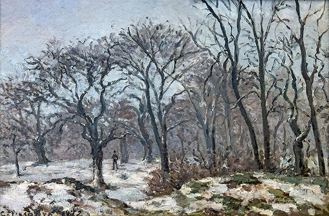 カミーユ・ピサロ『ルーヴシエンヌ，冬の栗の木』1872年頃 バンベルグ