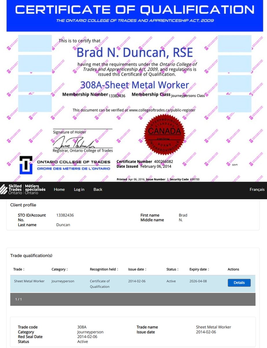Brad N. Duncan is a Toronto based 308A-Sheet Metal Work currently registered &amp; active with @SkillTradesON under Registration Number 13382436.

Upon hearing of the terrorist attack in Australia that killed 16 Jews at a Hannukah menorah lighting, Brad Duncan took to YouTube to