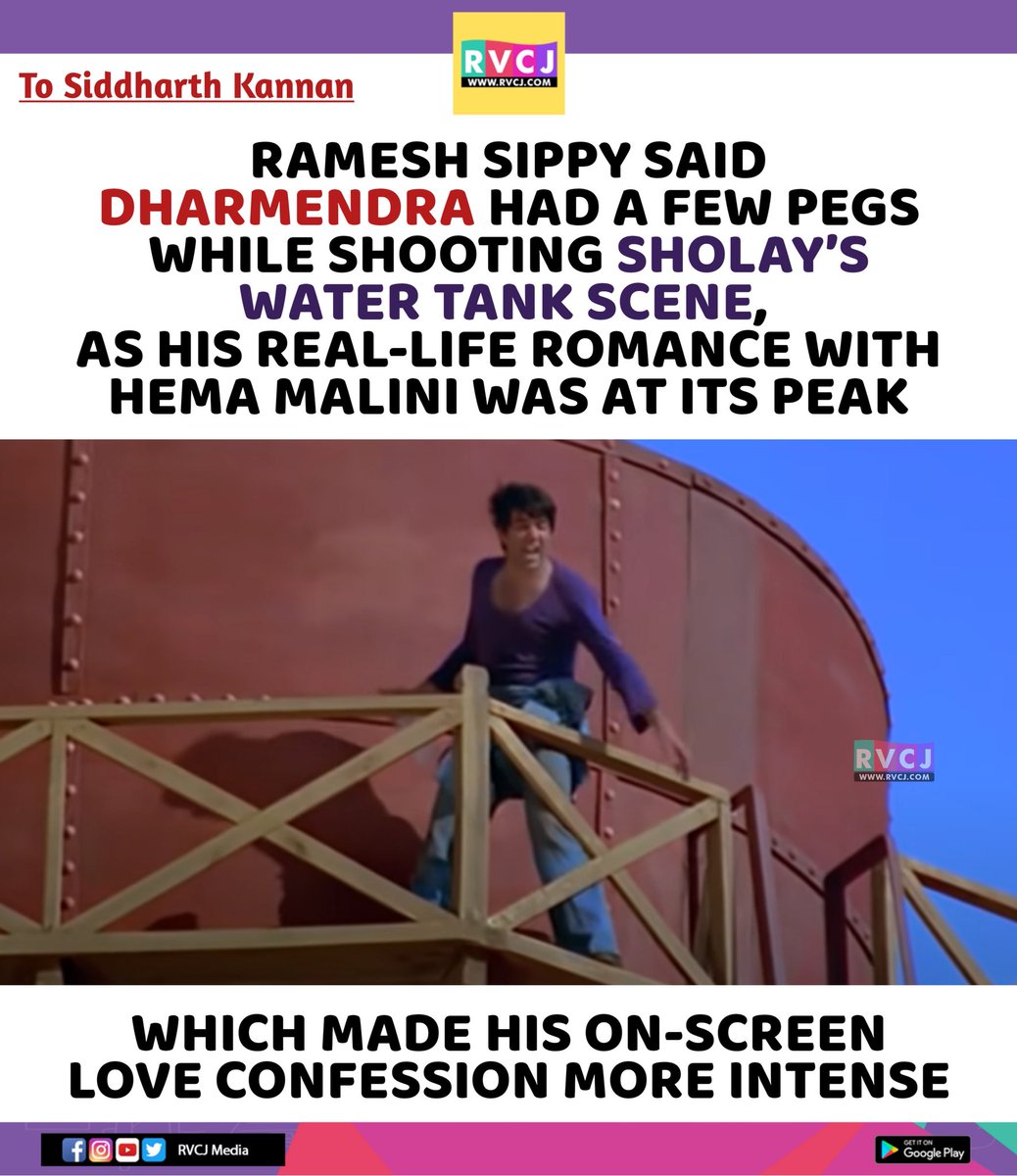 rvcjmovies's tweet image. Ramesh Sippy Reveals Dharmendra Was Drunk During Iconic Sholay Scene

#rameshsippy #Dharmendra #sholay #hemamalini