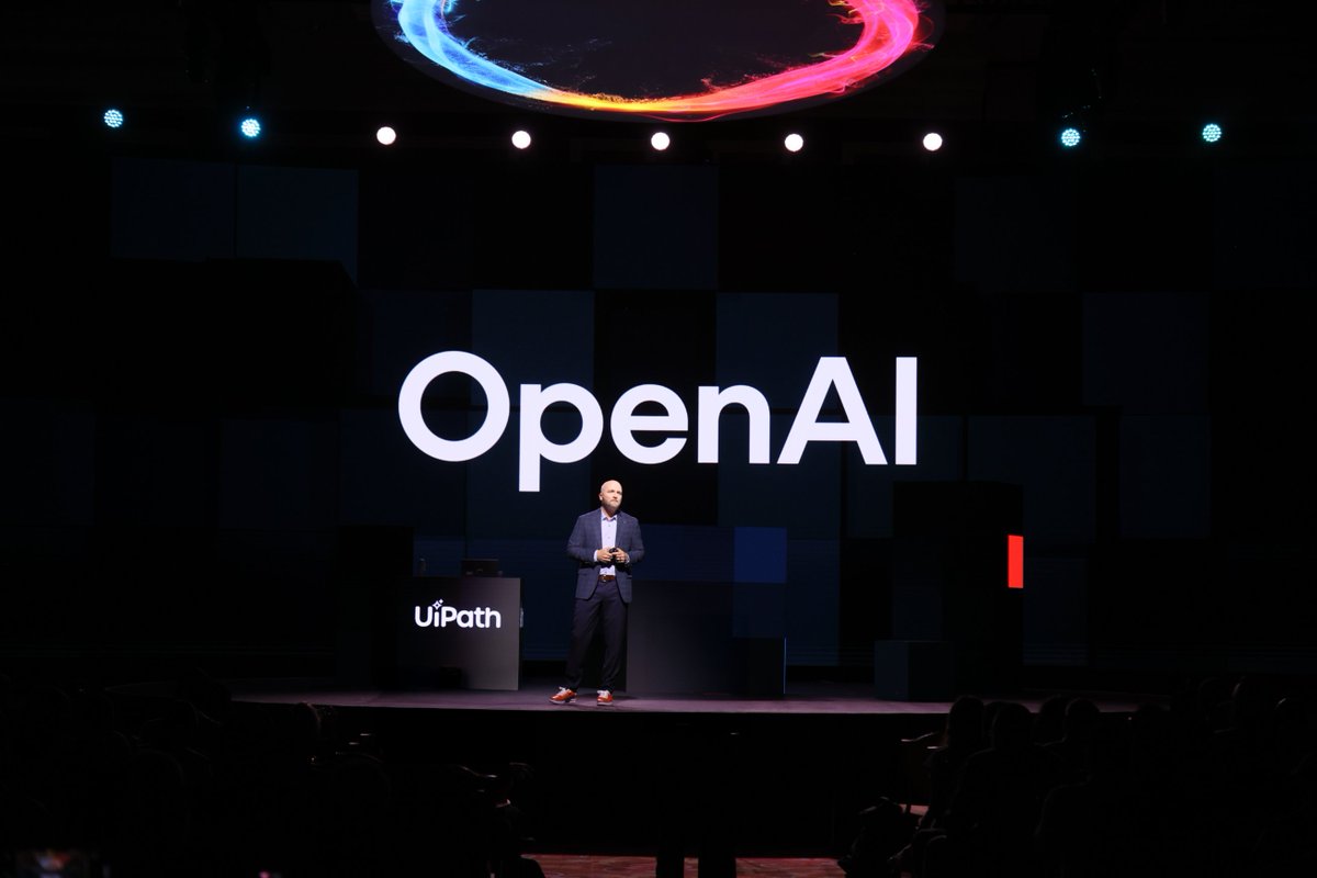 eudit's tweet photo. When @OpenAI enters the chat, business as usual exits. 💬🚶We're building a #ChatGPT connector integrating OpenAI's frontier models with enterprise customer workflows, powered by UiPath enterprise orchestration. Learn more: https://t.co/VFXCxyglYA #UiPathFUSION https://t.co/dr73VGRTAn