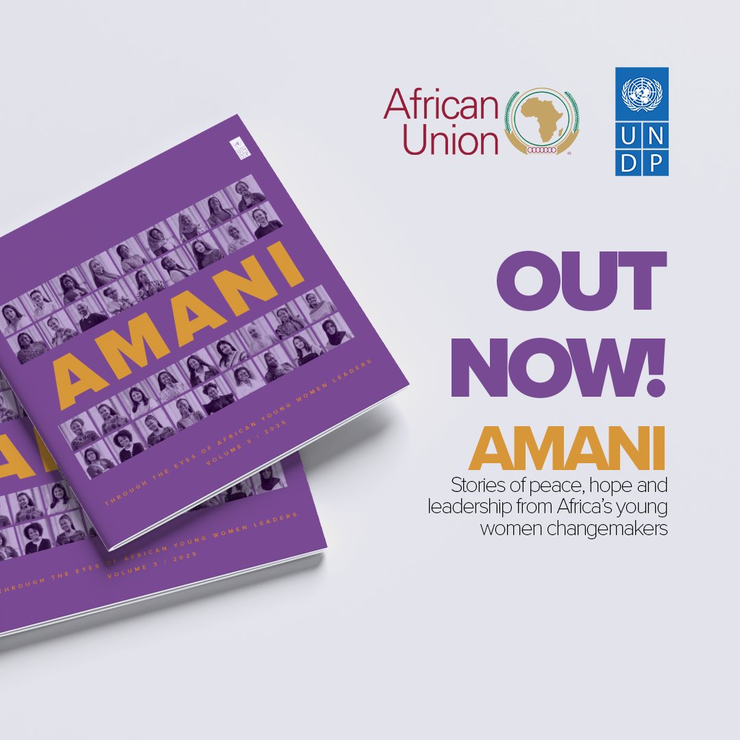 Introducing #AMANI, the 3rd edition of the #AfYWL storybook. This collection captures the journeys of 36 young African women, their experiences, their courage to dream &amp; their commitment to lead with purpose.
Read the storybook 👉🏾 go.undp.org/AMANI
#AfricanWomenLead