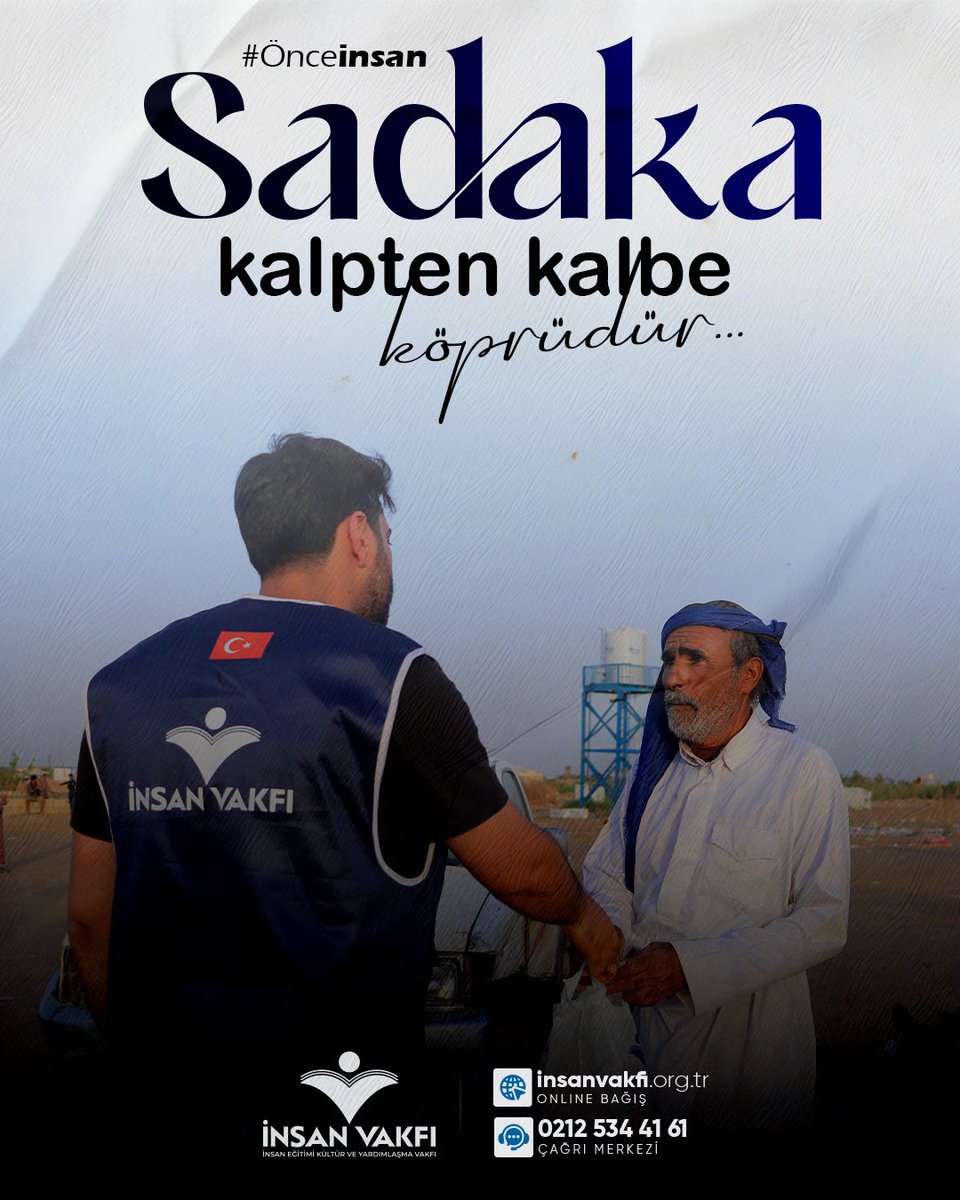 ✨ Sadaka, kalpten kalbe kurulan bir köprü gibidir.

İnsanlığın ihyası, zor şartlarda yaşayan ihtiyaç sahiplerine rızkın paylaşılması ile mümkün! 
🌱🕊️