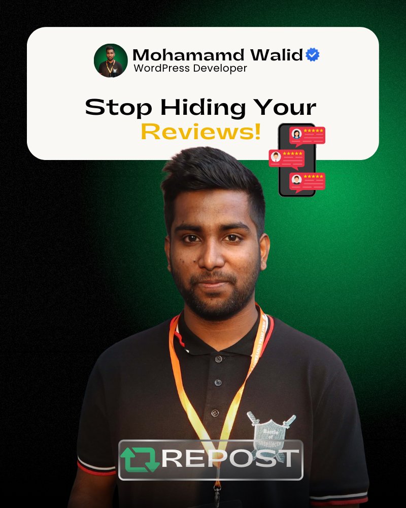 iamthewalid's tweet photo. Stop hiding your reviews on a "Testimonials" page. 🫣

Nobody clicks there

Put your 5-Star reviews where the action happens: ✅ On the Homepage. ✅ Next to the "Buy Now" button. ✅ On the Checkout page

Show them people trust you. ⭐⭐⭐⭐⭐

#iamthewalid #Marketing #WebDesign https://t.co/P5BpKw783p