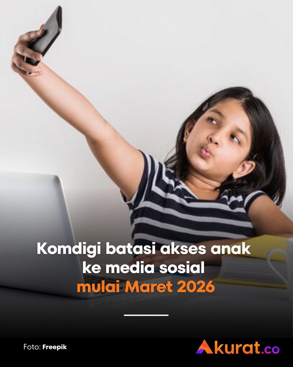 Kementerian Komunikasi dan Digital (Komdigi) resmi membatasi akses anak ke media sosial mulai Maret 2026.

Menteri Komdigi Meutya Hafid, menegaskan aturan ini bukan  pelarangan total, melainkan penerapan pembatasan akses akun bagi anak  berusia 13 hingga 16 tahun. 

Pembatasan