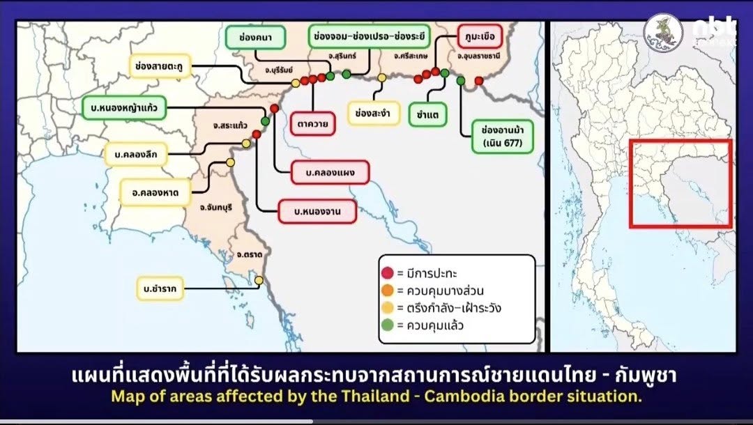 ThaiEnquirer's tweet image. Cambodia Continues Attacks on Thai Civilian Areas; Over 500 Cambodian Troops Estimated Killed

Cambodian forces have continued attacking civilian areas in Thailand, causing casualties and prompting evacuations in seven sub-districts of Kantharalak district, the Royal Thai Army…
