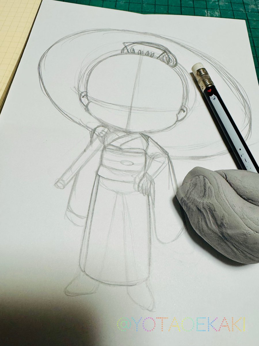 来年の【1月絵】着手〜 下書き①〜 鉛筆でゴリゴリ描いていきます