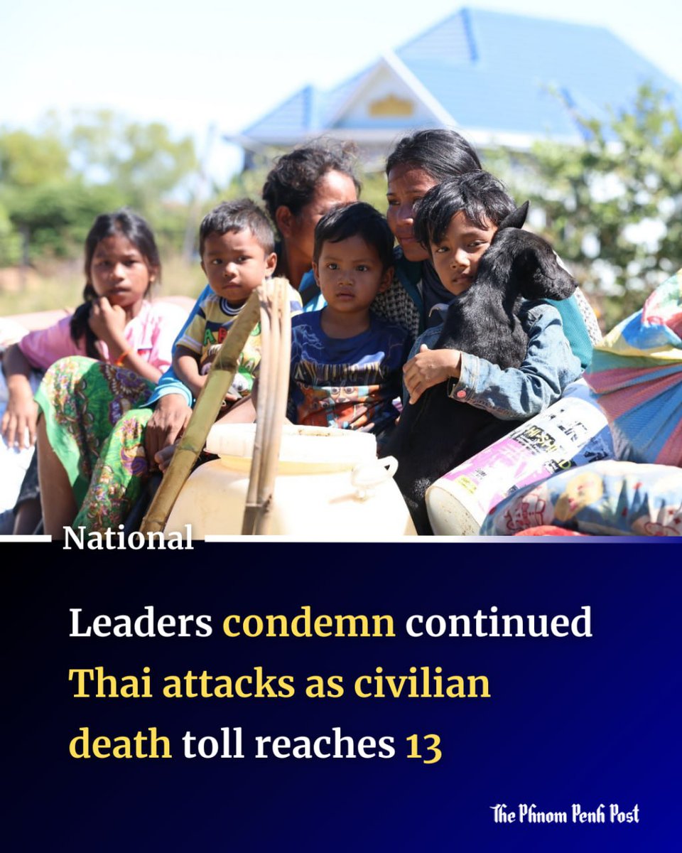 phnompenhpost's tweet photo. Cambodia has issued strong condemnations as the Thai military continues to carry out armed aggression against Cambodia’s sovereignty and territorial integrity, with more bombs dropped and “toxic smoke” fired on Cambodian territory.

Full story: https://t.co/3LGOQPlHYr https://t.co/Q5EFz6aLgd
