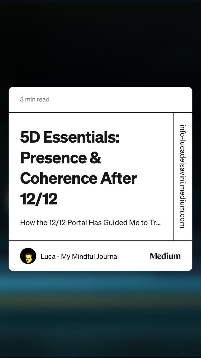 MindfulMy1111's tweet photo. “5D Essentials: Presence &amp; Coherence After 12/12” by Luca - My Mindful Journal https://t.co/v4ulZfzvKd https://t.co/Tm6LcVOwjg
