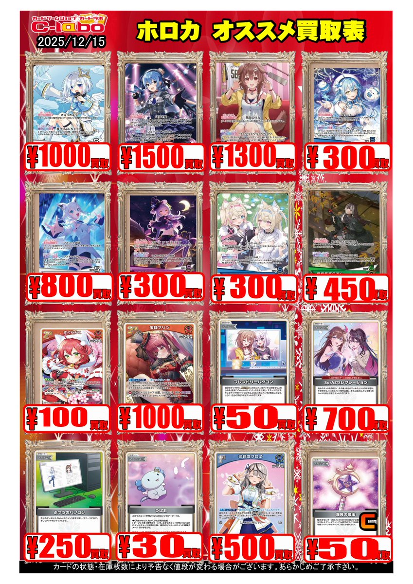 ホロカ買取情報】 ホロカのデッキパーツの買取表更新いたしました