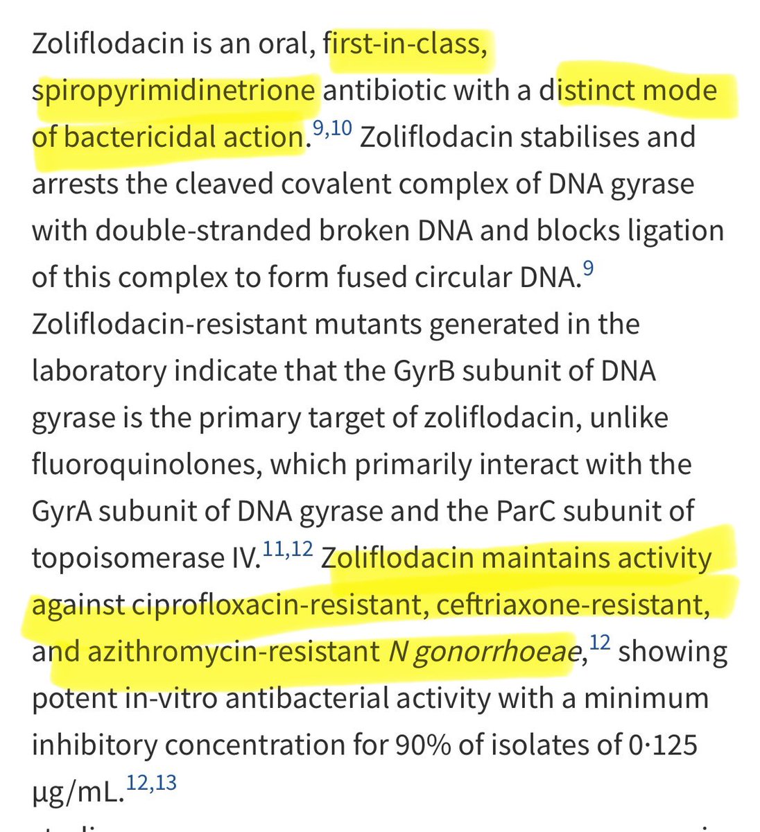 infeccHRUmalaga's tweet photo. Nuevo ATB para #GONORREA!!!🆕🎉 #ZOLIFLODACINA, nuevo mecanismo (inhibe girasa de manera distinta a otros ATB)📸👇🏻
@TheLancet Ens Clin F3 gonorrea urogenital no complicada🟣🟣🚽 Zoliflodacina 1 dosis💊NO INFERIOR A ceftriaxona 500 IM💉➕Azitro 1 gr💊
🔗🆓https://t.co/cqSsnTweIw https://t.co/ydSjZPdKdP