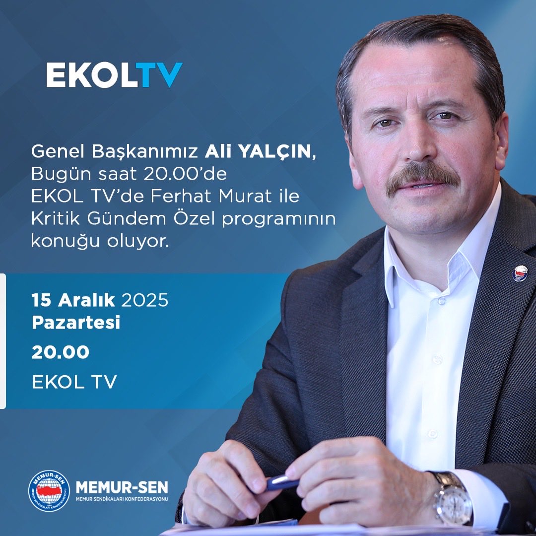 Genel Başkanımız Ali Yalçın, bu akşam EKOL TV Kritik Gündem Özel Programı’nda Ferhat Murat’ın sorularını yanıtlayacak. 

•Kamu görevlilerinin ocak ayı maaş zammı,
•8. Dönem Toplu Sözleşme süreci,
•Kamu personel sistemindeki yapısal eksiklikler,

•1. dereceye 3600 ek gösterge