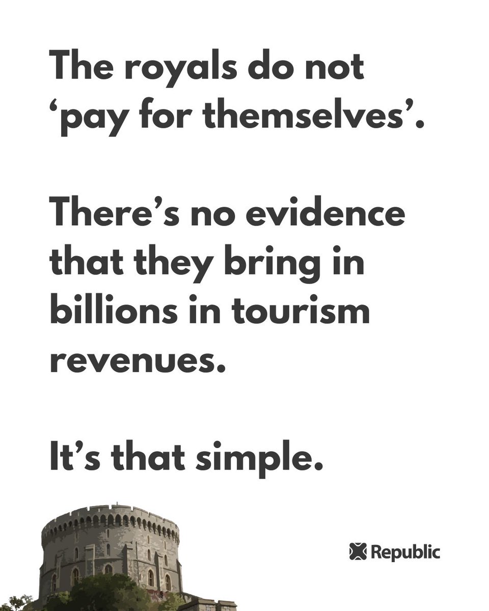 The royals do not bring in billions in tourism revenues. That's been debunked over and over again. #AbolishTheMonarchy