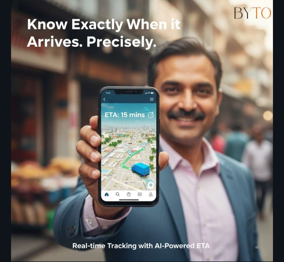 byto_official's tweet image. AI That Powers Every BYTO Trip

At BYTO, intelligence drives efficiency. Our AI-powered logistics platform ensures faster deliveries, accurate ETAs, fair pricing, and smarter routes—for both businesses and drivers.

#BYTO  #SmartLogistics #IntraCity #jaipurstartup #DigitalIndia