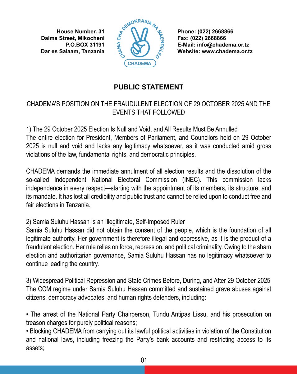 Chadema Tanzania tweet media