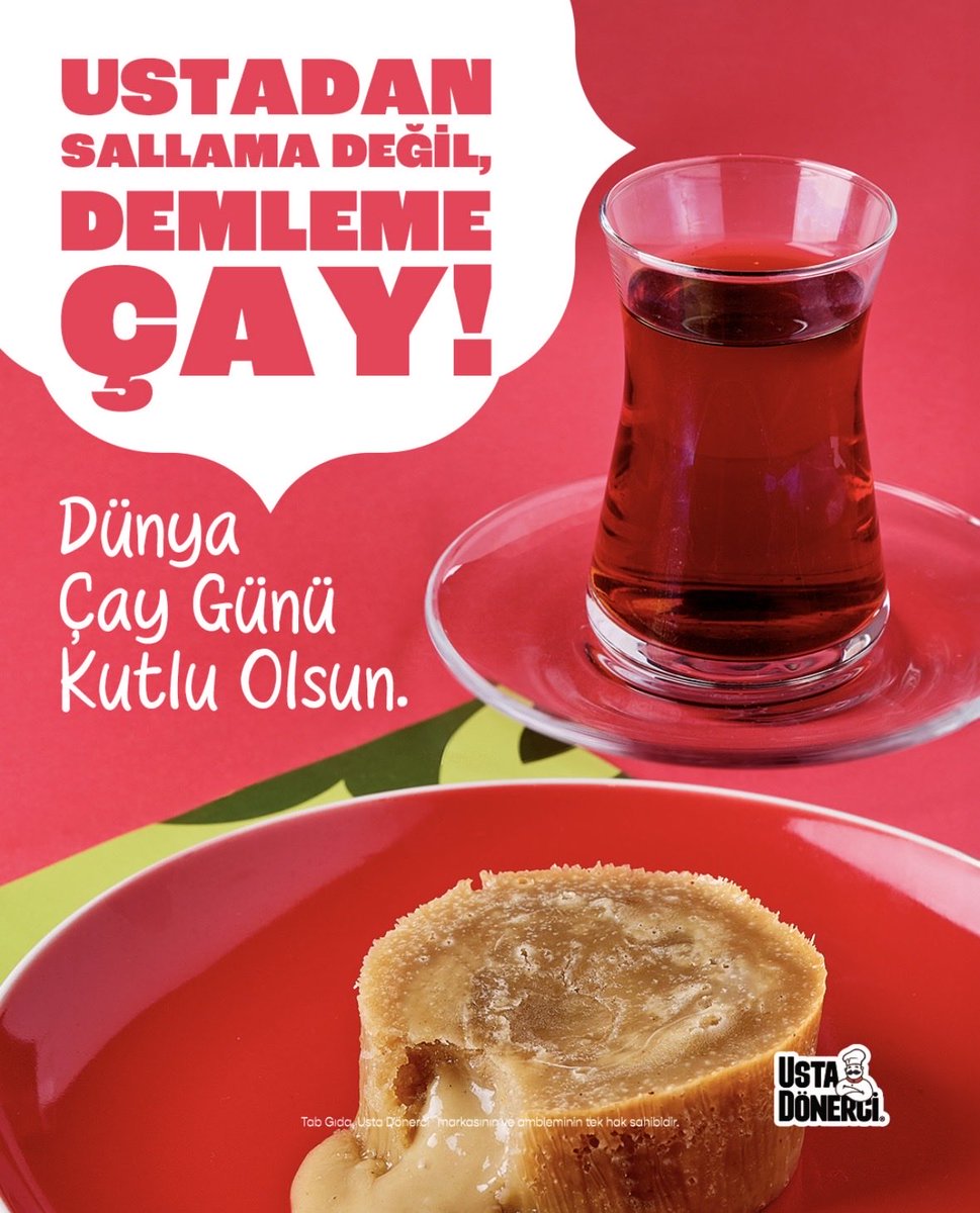 Demi kararında, rengi tam kıvamında…
15 Aralık Dünya Çay Günü'nde seven sevdiğine Usta Dönerci®️'de çay ve tahinli sufle ısmarlıyormuş!

#dünyaçaygünü #çaygünü #çay