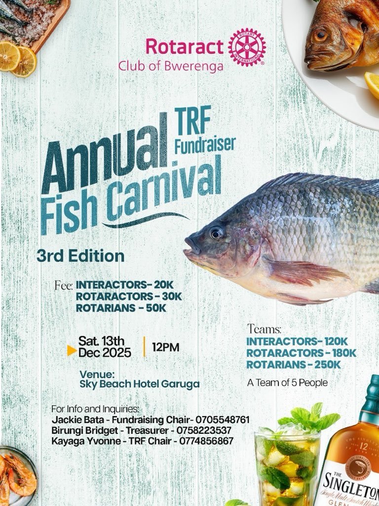 RAC_Bwebajja's tweet photo. A massive welcome back to our members who represented us at the Fish Carnival TRF Fundraiser! You made us proud.

The true power of Rotary is in how we support one another. This is how we live this year's theme: Together, one act at a time. https://t.co/7TiPeQ2mtF