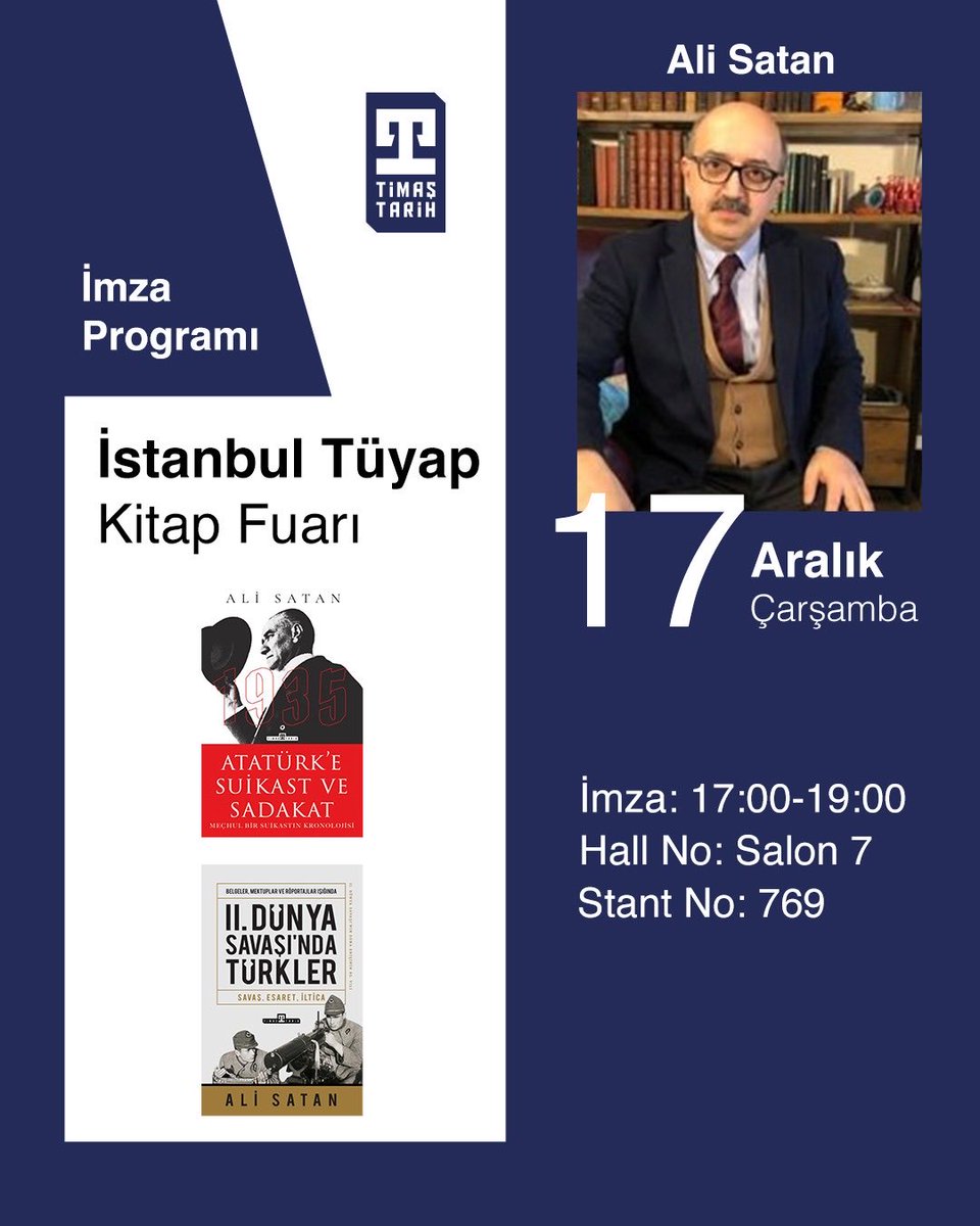Bu çarşamba akşamı Tüyap Kitap Fuarında kitaplarımı imzalayacağım. Beklerim…