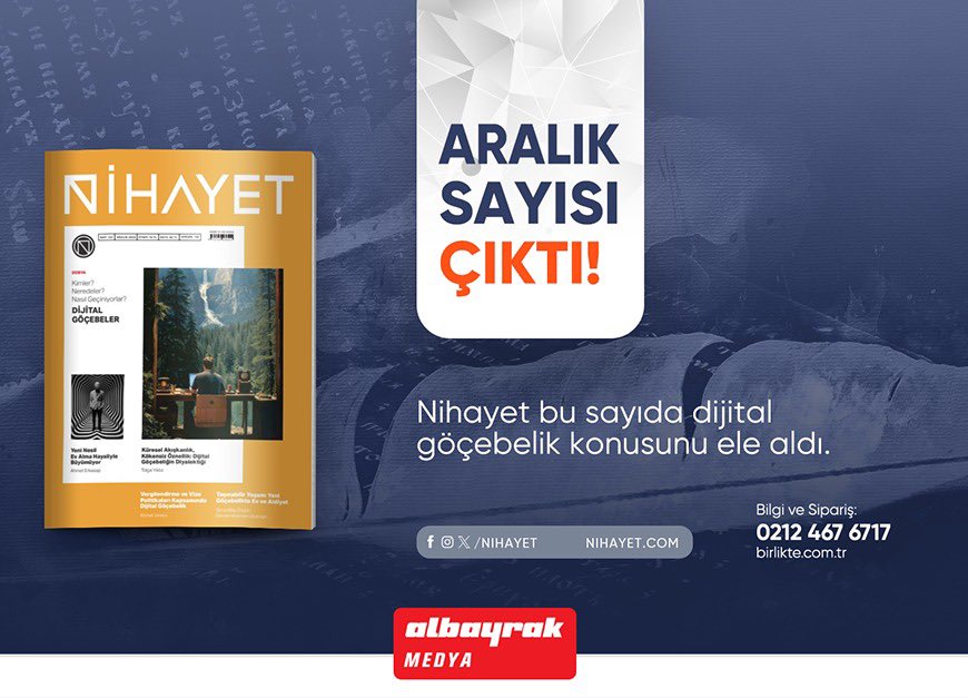 📌Nihayet Aralık Sayısı Çıktı!

📍Şimdi birlikte.com.tr

📍Bilgi ve Sipariş için; 0212 467 67 17

📍WhatsApp Sipariş Hattı: 0535 250 48 48
#dergi #dergilikheryerde #abonelikmerkezi #abone #dergiaboneliği #dergilerim #dergiokumak #dergiokuyorum #iyikidergilervar