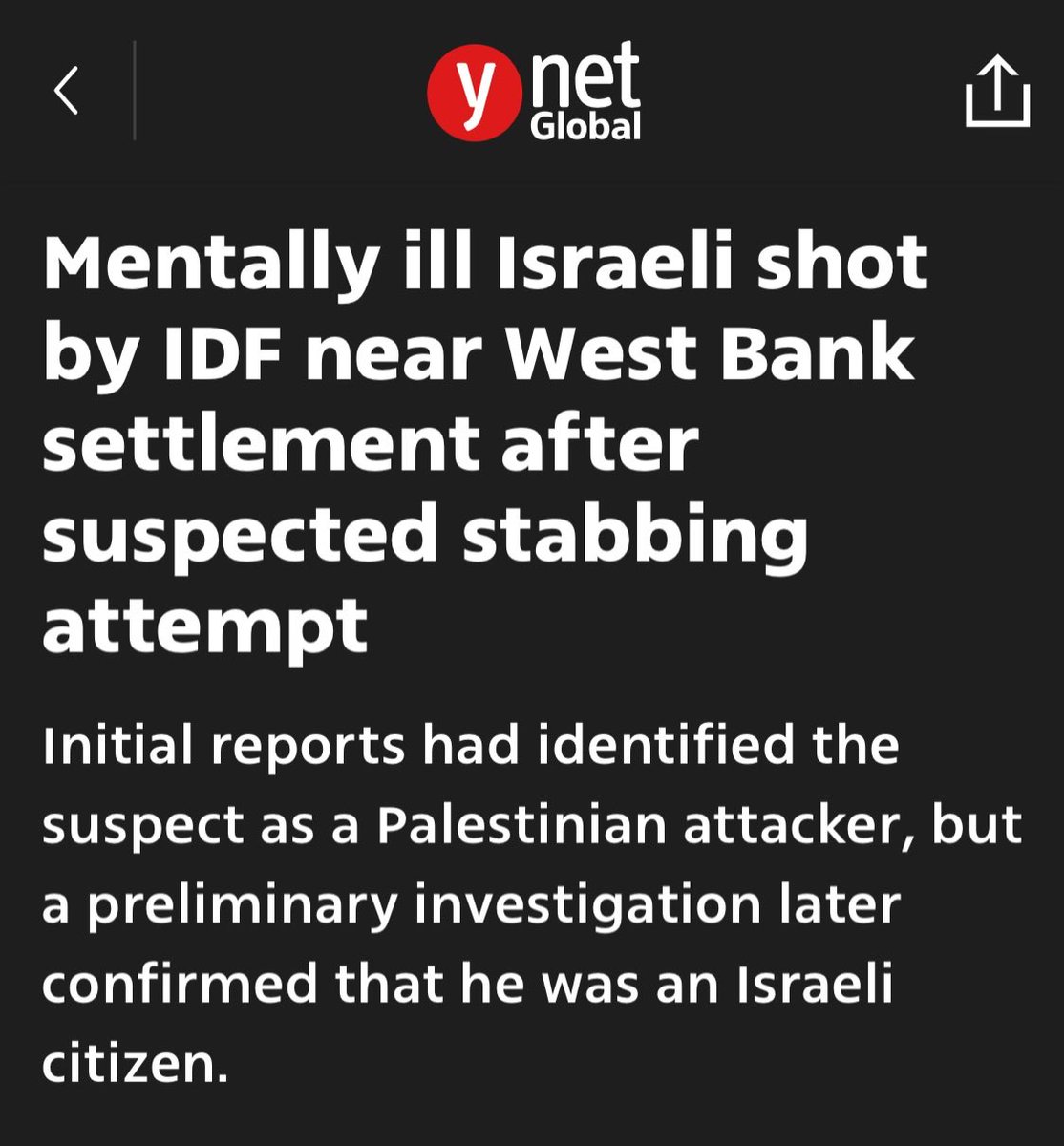 Israeli forces have shot a mentally ill Israeli citizen after they thought he was Palestinian “attacker”.
So much to unpack here
